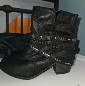 Black Textile Boots Size 8
